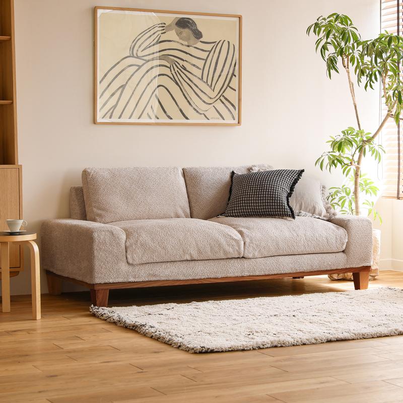 ソファー 3人掛け folk／BR ブラウン ヴィンテージ ファブリック