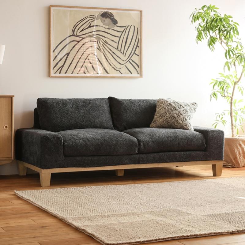 ソファー 3人掛け folk／NA ナチュラル ヴィンテージ ファブリック