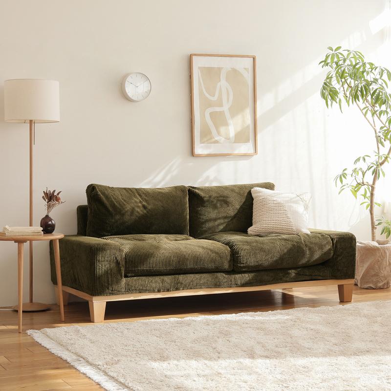 ソファー 3人掛け folk／NA ナチュラル ヴィンテージ ファブリック