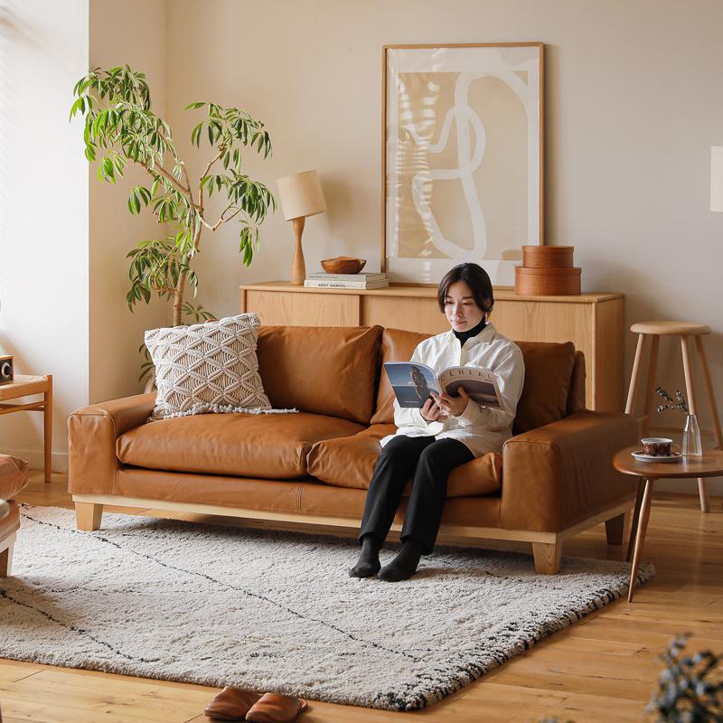 ソファー 3人掛け folk／NA ナチュラル ヴィンテージ ファブリック