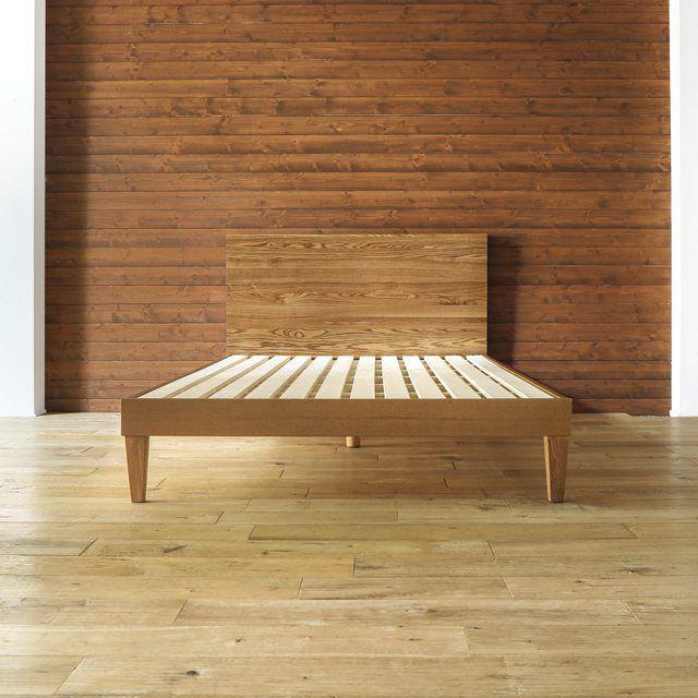 木製ベッド folk／BR シングル プレミアム ポケットコイル マットレス付き ブラウン ホテルライク