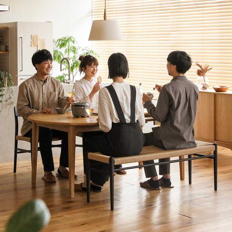 ダイニングチベンチ folk 椅子 チェア 北欧 オーク 無垢材 木製 