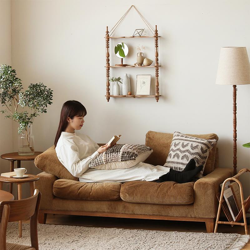 2人掛けソファー folk Jr. フォーク ブラウンフレーム 小さめ