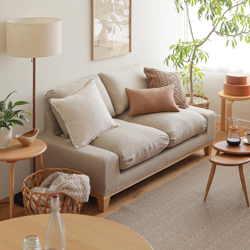 2人掛けソファー folk Jr. フォーク ブラウンフレーム 小さめ