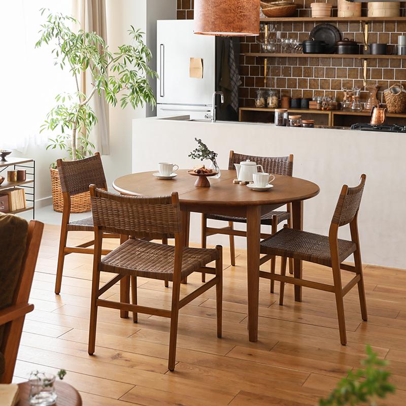 ダイニング 5点セット folk＆WICKER／BR ダイニングセット テーブル