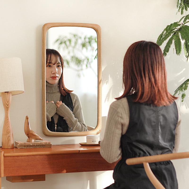 6002【壁掛けミラー】木製　鏡　姿見　hari　mirror　ヴィンテージ◎ ミラー H/A mirror エイチエー Sサイズ 鏡 壁掛け ウォールミラー 北欧