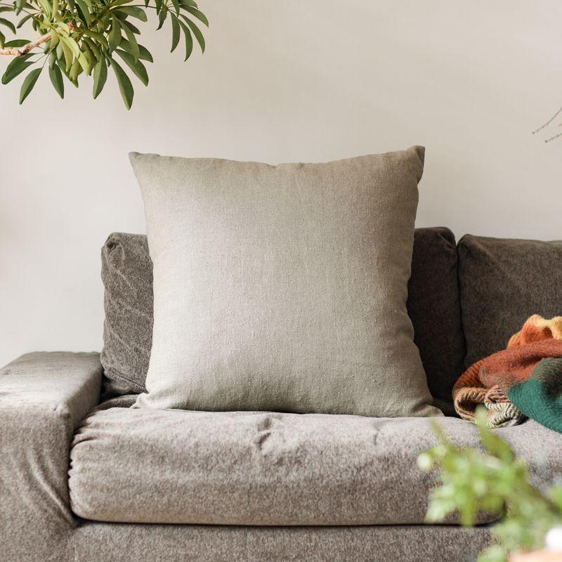 クッションカバー 60×60 Heavy canvas linen シリコンフィルクッション