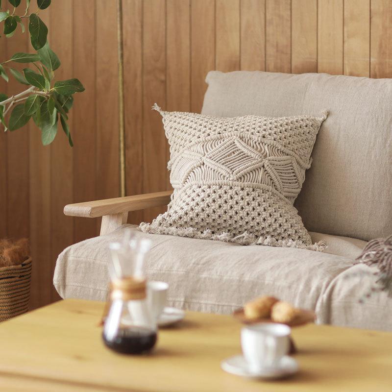 クッション 50×45 クッションカバー HILTE カバー単品 インド 手織り