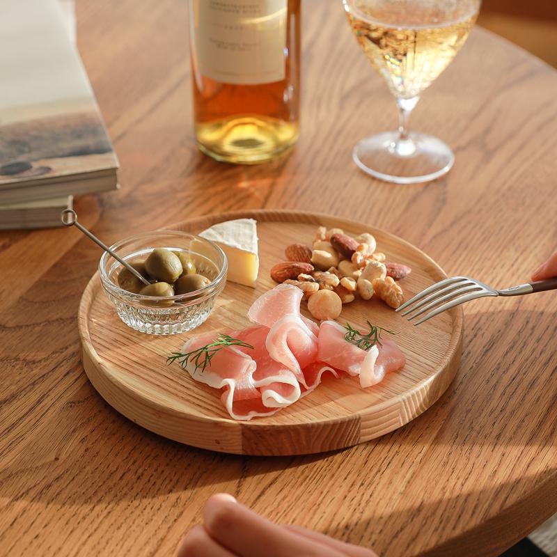 HASAMI PORCELAIN ウッドトレイ 直径22cm お盆 トレー 天然木