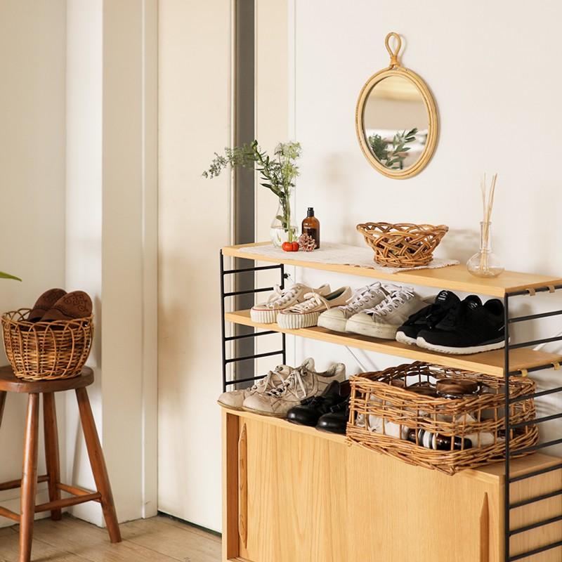 ラタン 藤家具 ドレッサー 鏡台 ラック 昭和レトロ ヴィンテージ