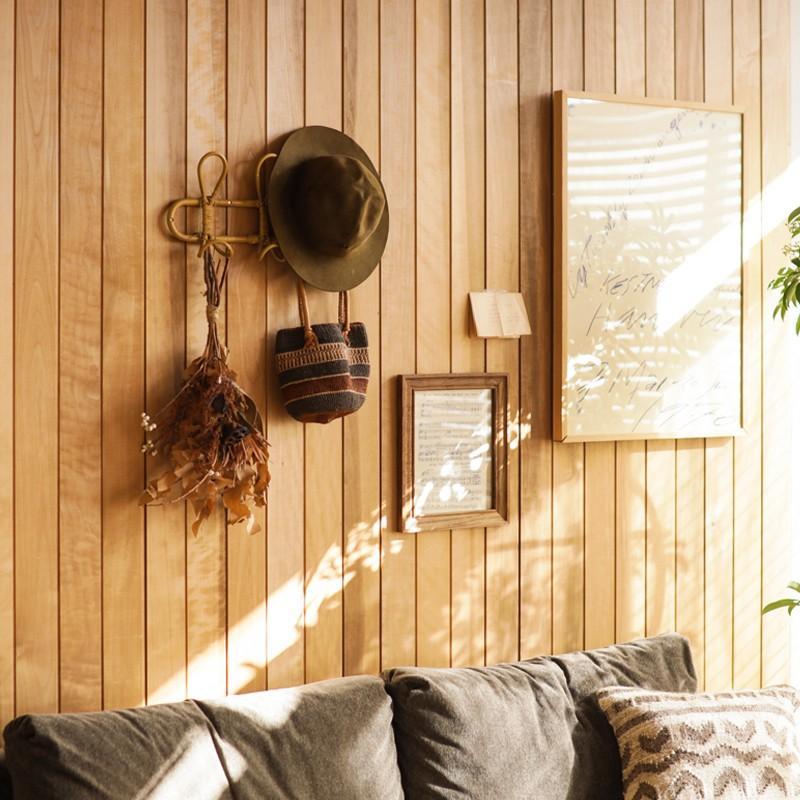 ウォールハンガー 3連 フック ハンガーラック ウォールフック ラタン