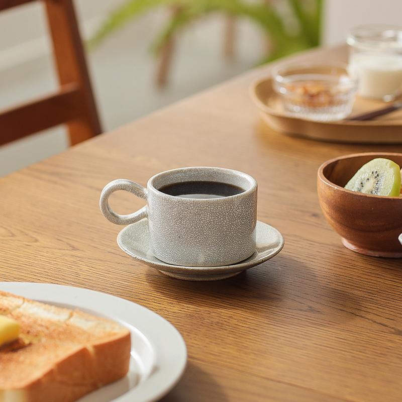 カップ&ソーサー 錆かいらぎ コーヒー椀 陶器 兵山窯 グレー カップ&ソーサー 錆かいらぎ コーヒー椀 陶器 兵山窯 グレー