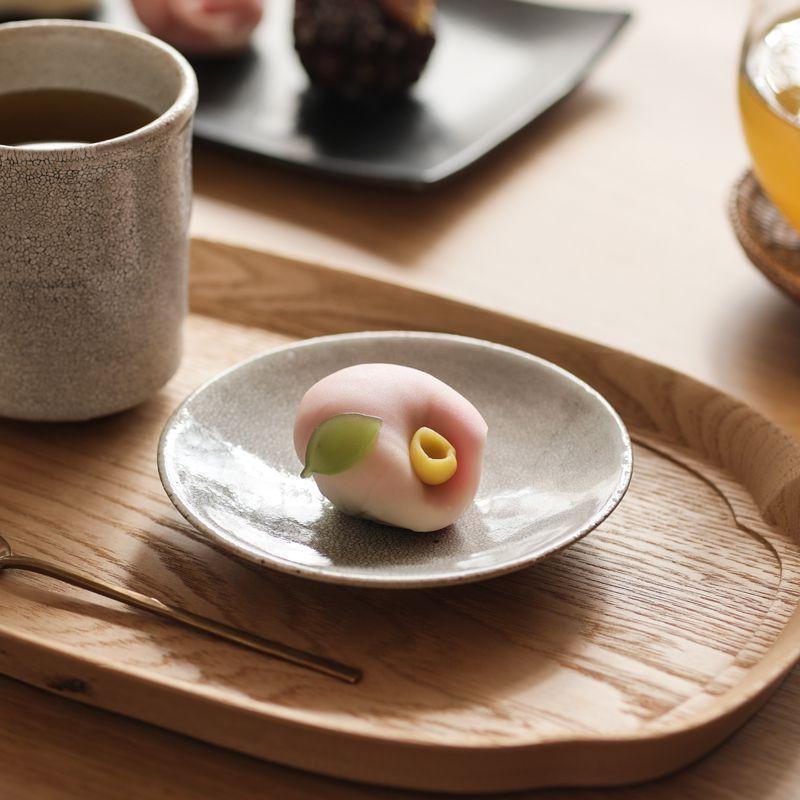 まる皿 錆かいらぎ Mサイズ 16.8cm 陶器 兵山窯 グレー プレート 日本