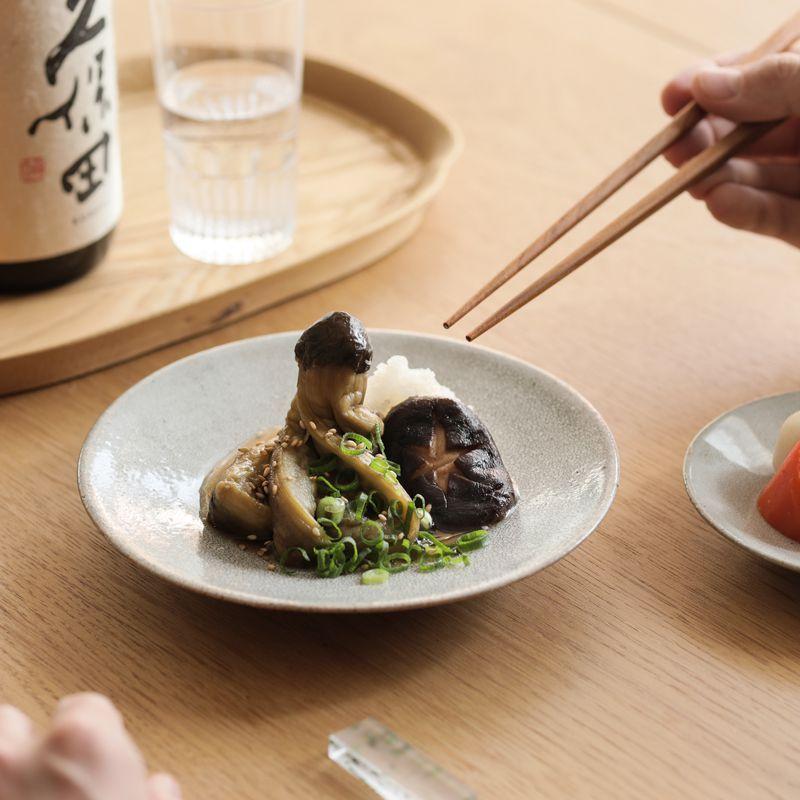 まる皿 錆かいらぎ Mサイズ 16.8cm 陶器 兵山窯 グレー プレート 日本