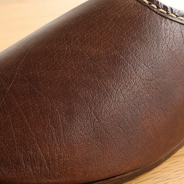 ルームシューズ レディース レザー 皮 スリッパ WAXリネン
