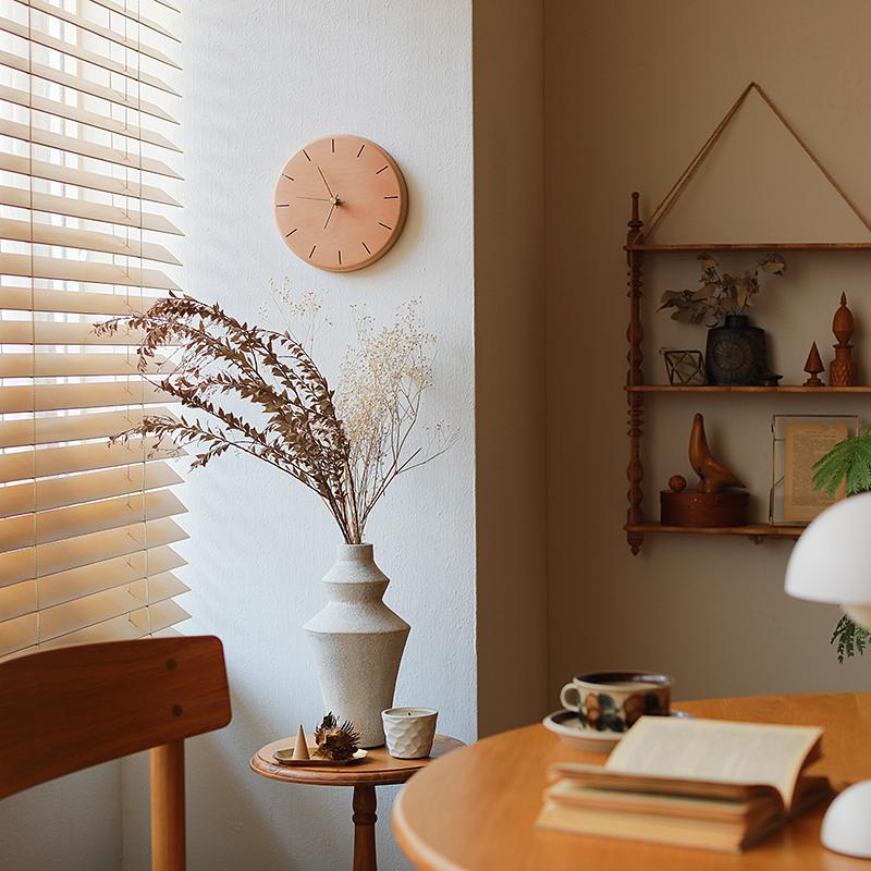 掛け時計 レザークロック 22cm 壁掛け レザー ヌメ革 革 キャメル 真鍮