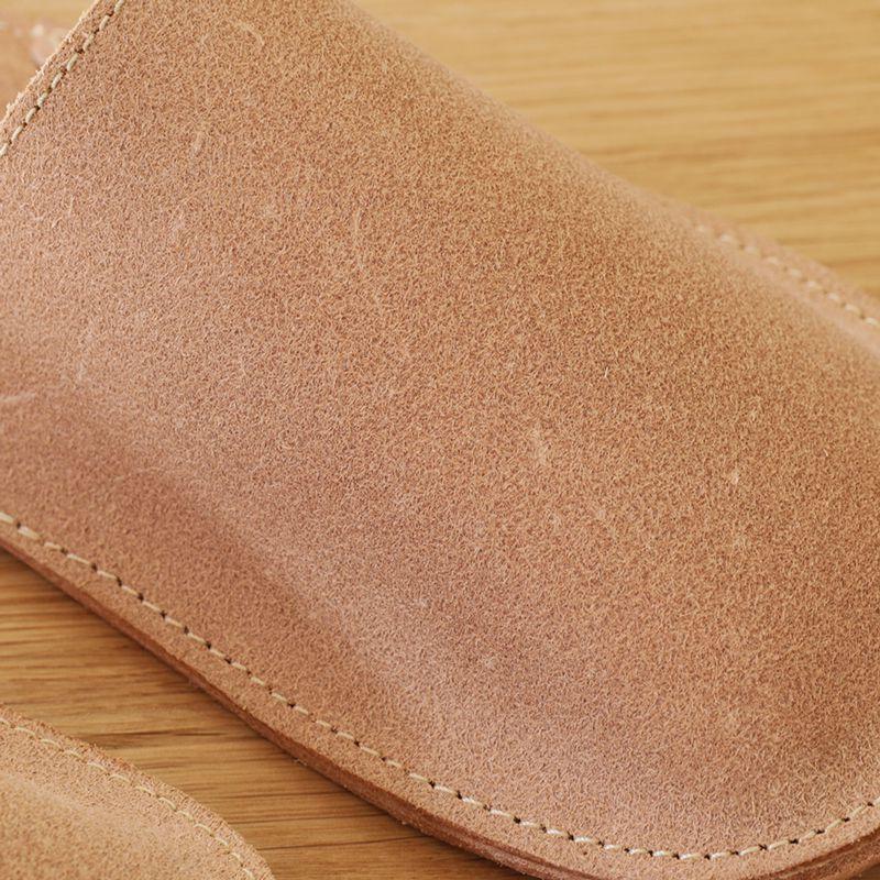 レザー ルームシューズ スリッパ 床革 天然皮革 メンズ 25.5〜27.5cm ナチュラル ブラウン ヴィンテージ 日本製 おしゃれ_16