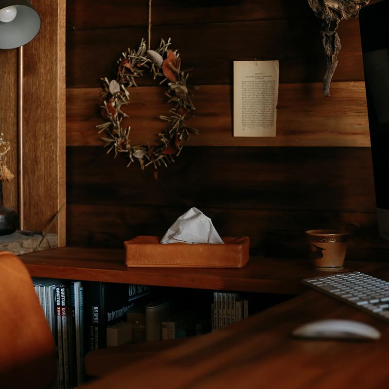 レザー ティッシュケース ティッシュボックス 牛革 蓋付き 北欧