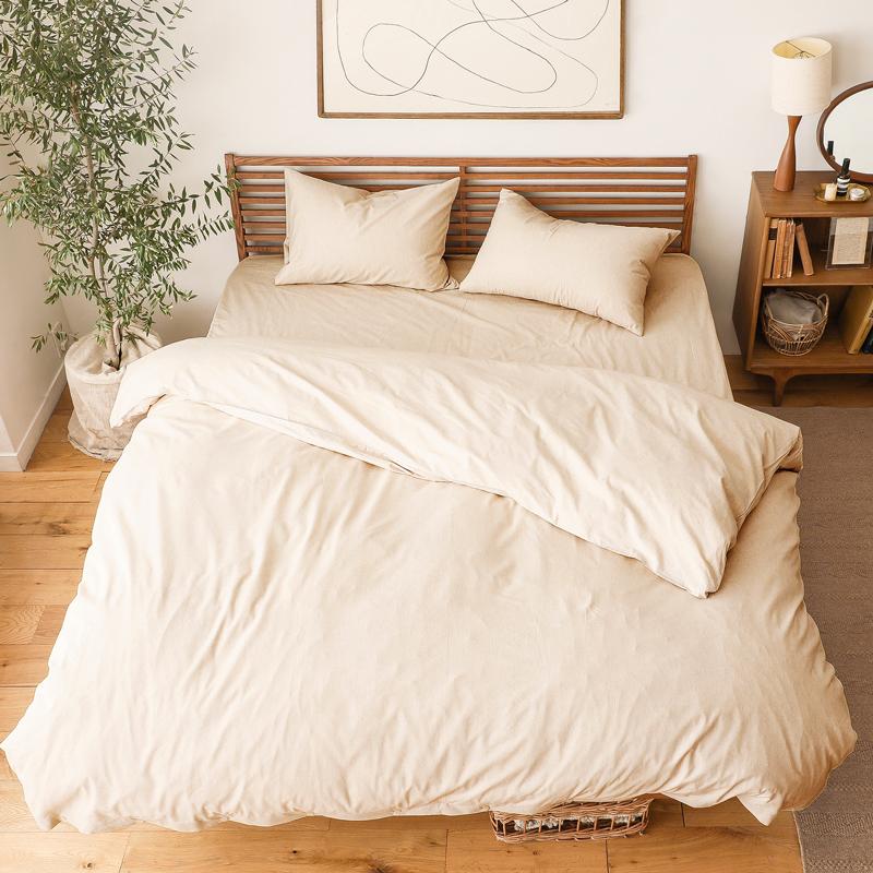 寝具カバーセット リネンミックス one wash シングル 3点セット リネン コットン 麻 綿 FAB THE HOME ナチュラル ホワイト おしゃれ あすつく_1