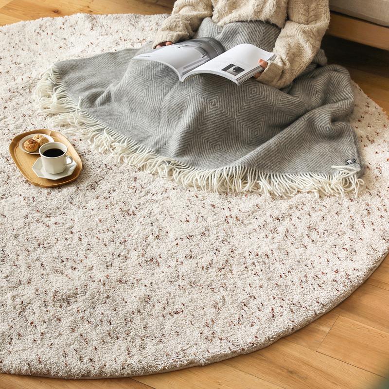 ラグマット LUCE 直径 190 シャギーラグ 円形 ホットカーペット対応