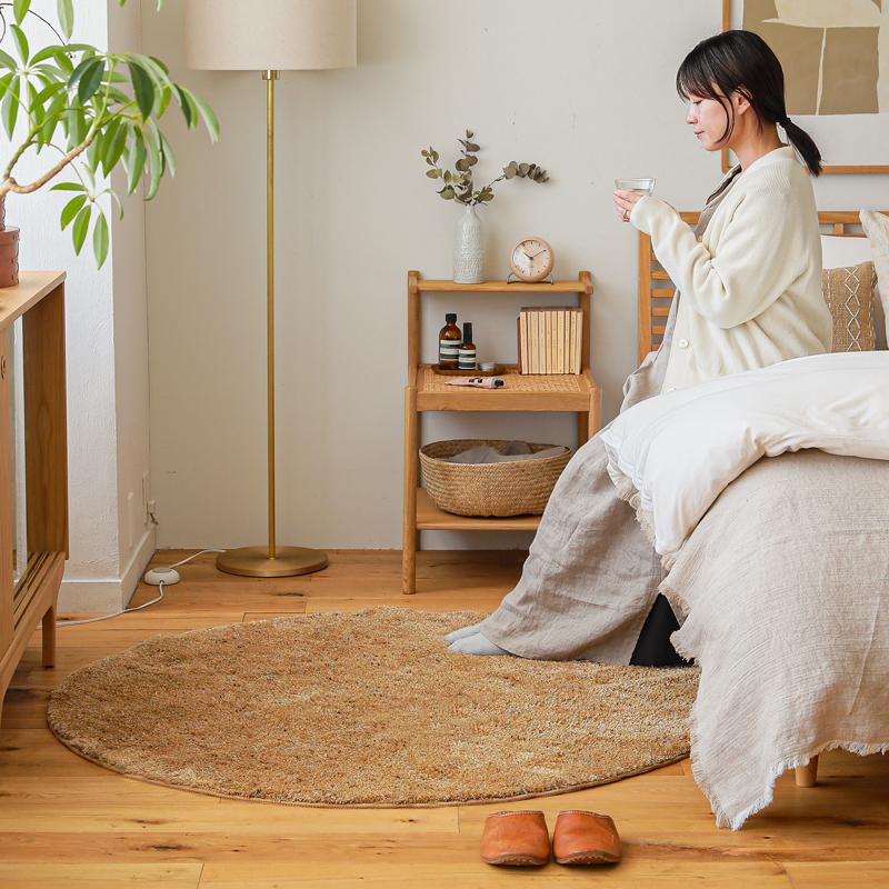 ラグマット LUCE 直径 190 シャギーラグ 円形 ホットカーペット対応