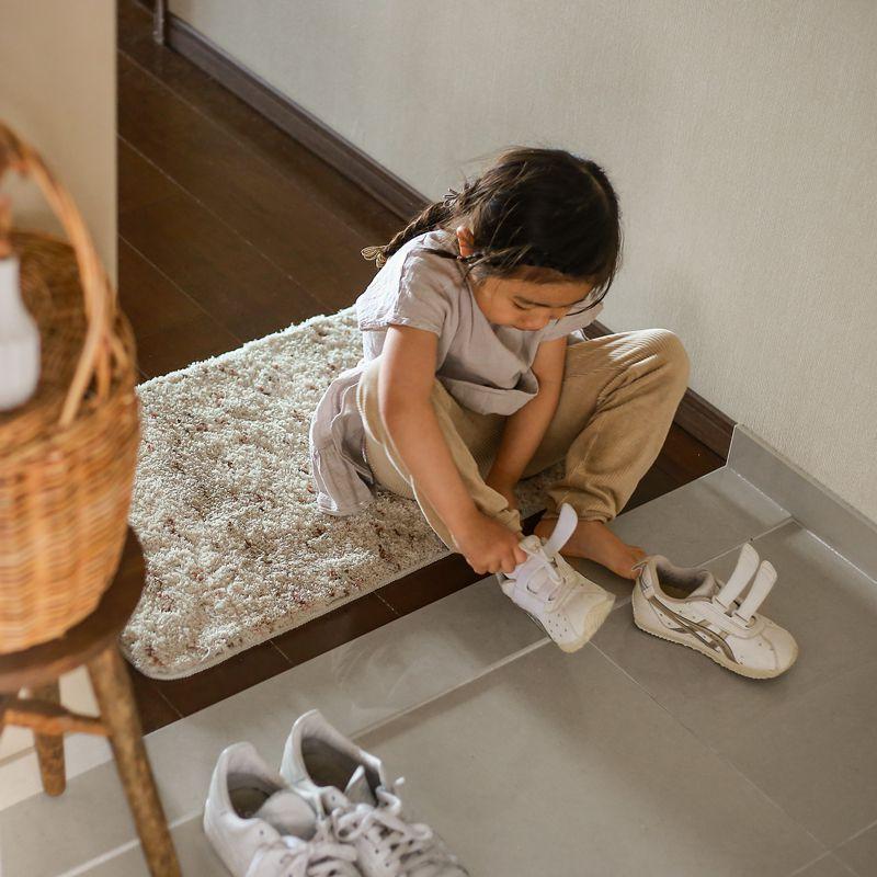 フロアマット LUCE 45×75 長方形 玄関マット シャギーラグ ドット