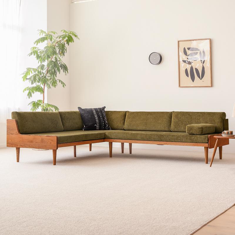 美品 リビングハウス RIN リン ソファ 3人掛け カウチソファ ソファベッド 在庫なし】RIN（リン）ソファ - ローソファ・フロアソファの通販