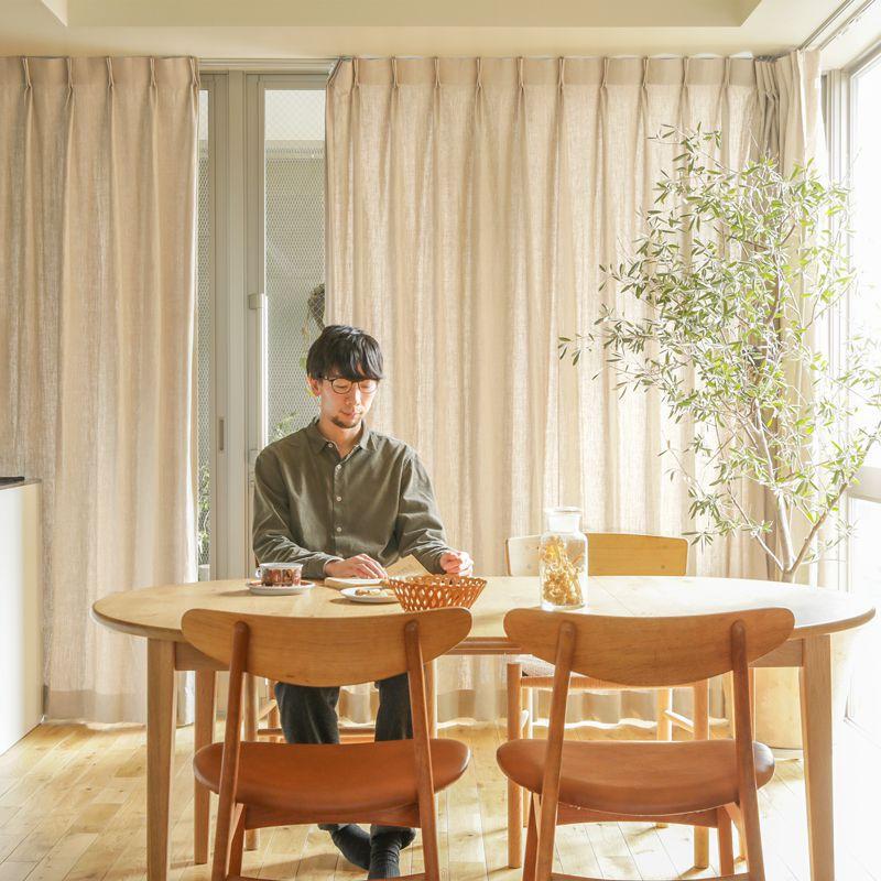 ドレープ カーテン Mar アイボリー ベージュ グレー ホワイト 幅401