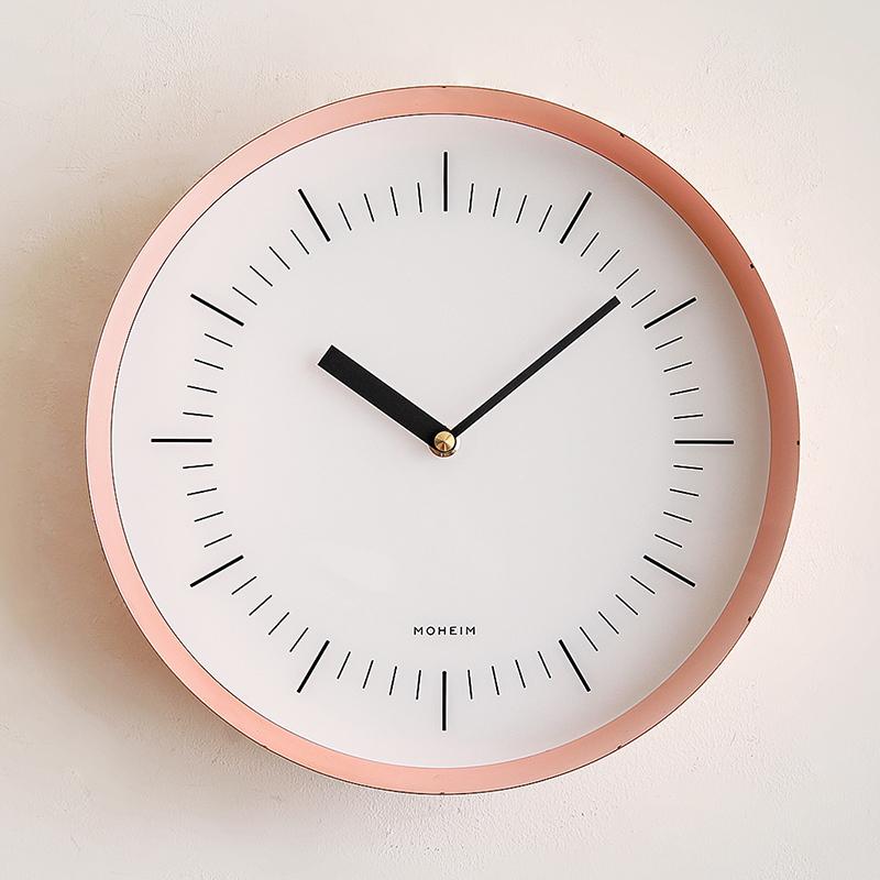 掛け時計　MOHEIM おしゃれ　北欧　ピンク 掛け時計 MOHEIM HORN グレー モヘイム ホーン 28cm 日本製 スチール