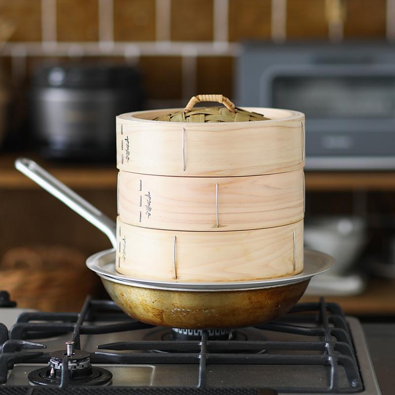 アルミ製スタッカブルせいろ アルミ製スタッカブルせいろ アルミ 蒸し板 直径 27 ひのき中華