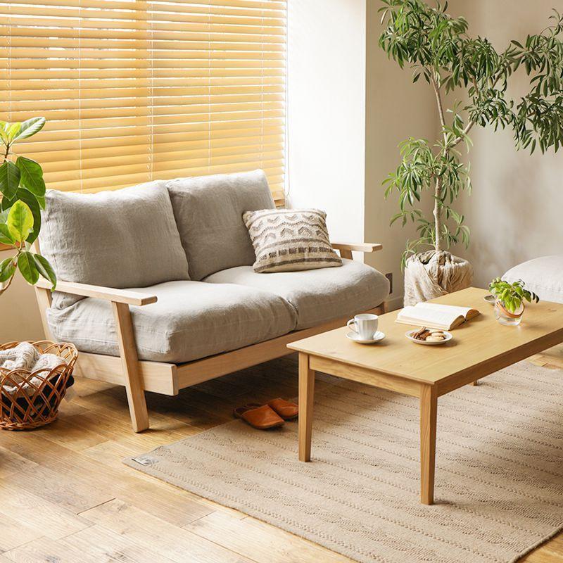 ★動作確認済み ソファー 二人掛け 2人掛け 北欧 ナチュラル フェザー 無垢 リネン クリンプ NOANA／NA 送料無料 【DGJ2142944250】(77220円)