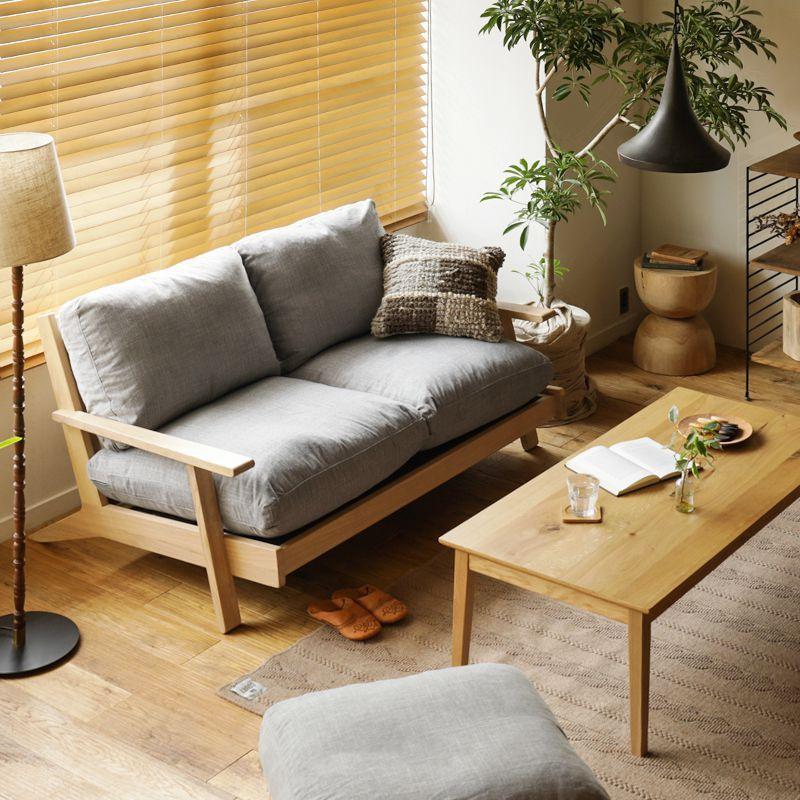 ★動作確認済み ソファー 二人掛け 2人掛け 北欧 ナチュラル フェザー 無垢 リネン クリンプ NOANA／NA 送料無料 【DGJ2142944250】(77220円)