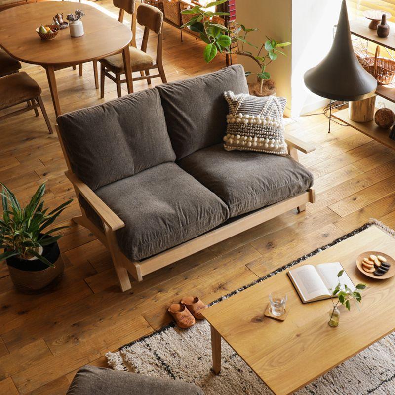 ★動作確認済み ソファー 二人掛け 2人掛け 北欧 ナチュラル フェザー 無垢 リネン クリンプ NOANA／NA 送料無料 【DGJ2142944250】(77220円)