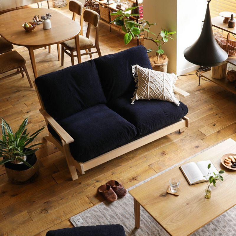 ★動作確認済み ソファー 二人掛け 2人掛け 北欧 ナチュラル フェザー 無垢 リネン クリンプ NOANA／NA 送料無料 【DGJ2142944250】(77220円)