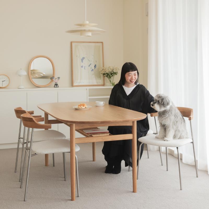 ダイニングチェアー Pair ペア ステンレス 座面高43.5cm アイボリー