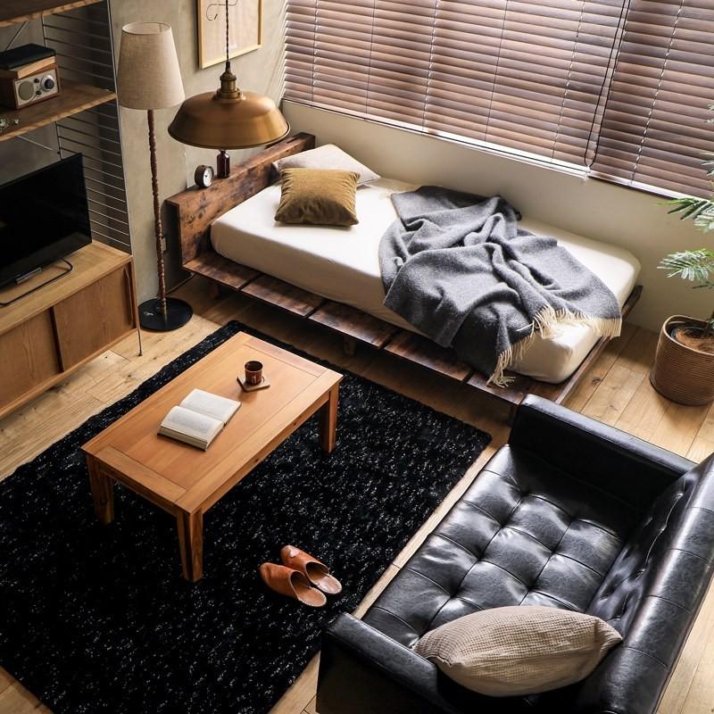 ヘッド付き フロアベッド PIATTO セミダブルサイズ フレームのみ