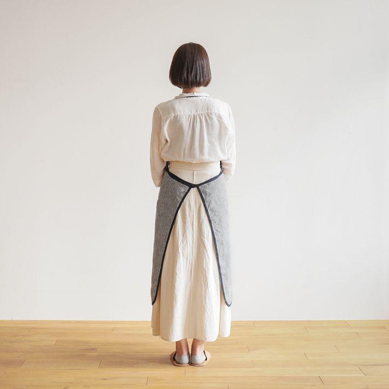 エプロン fog linen work リネンパイピングエプロン 85×97cm エプロン fog linen work リネンパイピングエプロン 85×97cm