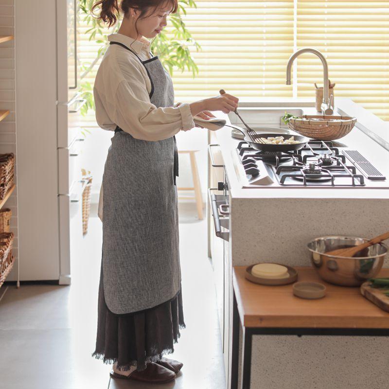 エプロン fog linen work リネンパイピングエプロン 85×97cm エプロン fog linen work リネンパイピングエプロン 85×97cm