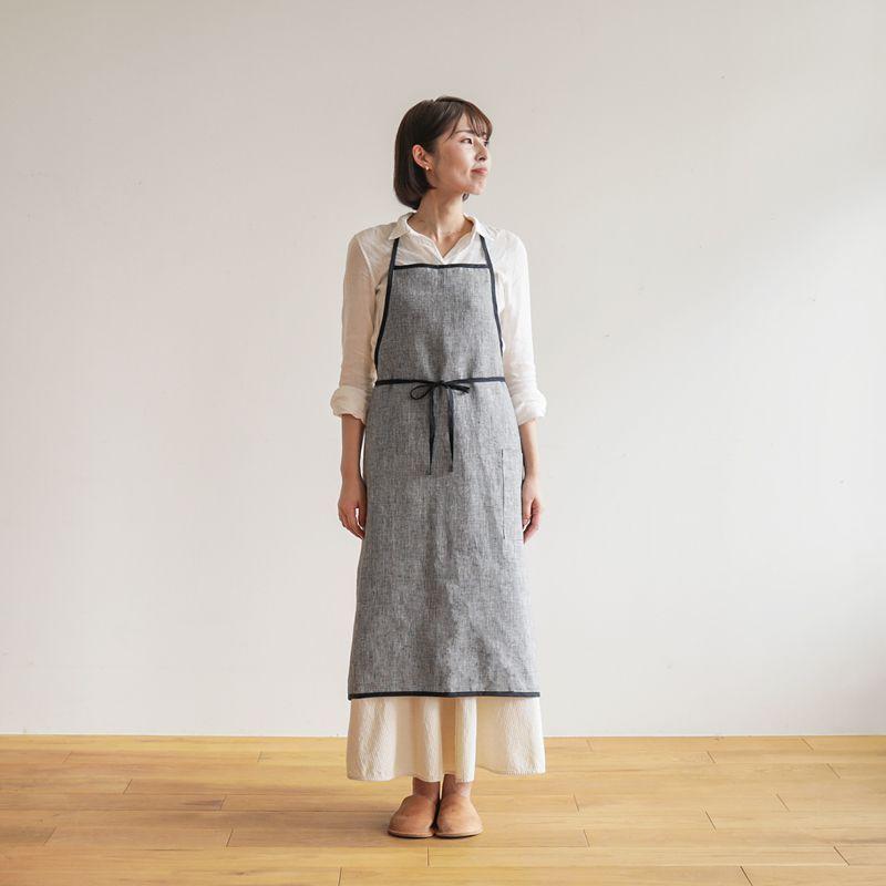エプロン fog linen work リネンパイピングエプロン 85×97cm エプロン fog linen work リネンパイピングエプロン 85×97cm