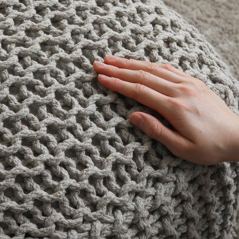 POUF braid プフ ブレイド 四角 スクエア グレー 天然素材 コットン100