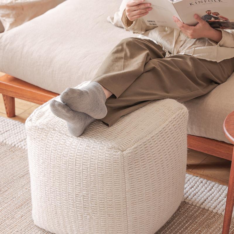 POUF form プフ フォーム ラウンド 50×35 アイボリー スクエア 40×40