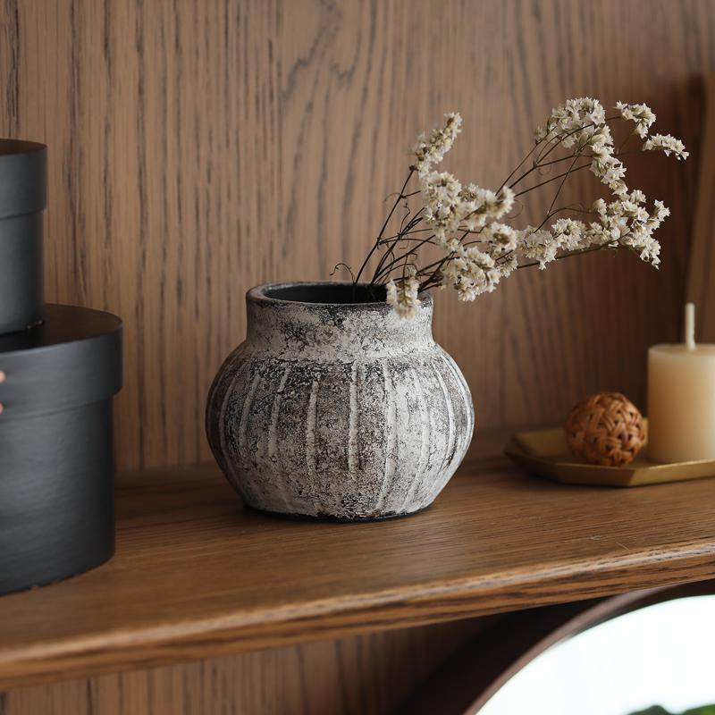 フラワーベース Raffy ラフィー Mサイズ ホワイト 直径9cm 高さ16cm