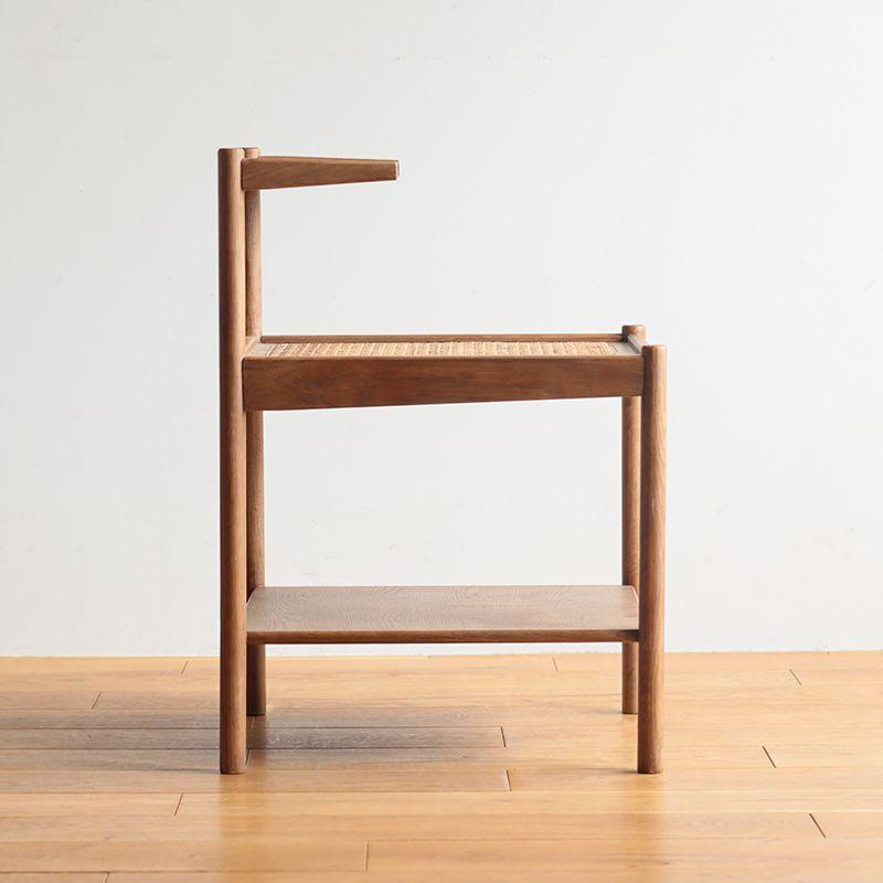 ナイトテーブル RattanMix／BR ベッドサイド ラック シェルフ 木製