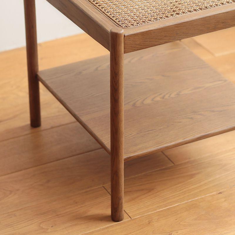 ナイトテーブル RattanMix／BR ベッドサイド ラック シェルフ 木製