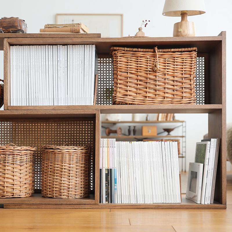 スライドシェルフ RattanMix／BR 伸長式 ラック シェルフ 木製 オーク