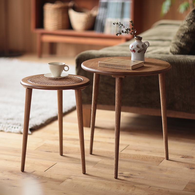 ネストテーブル RattanMix/BR テーブル 円形 木製 オーク 無垢 ネストテーブル RattanMix/BR テーブル 円形 木製 オーク 無垢