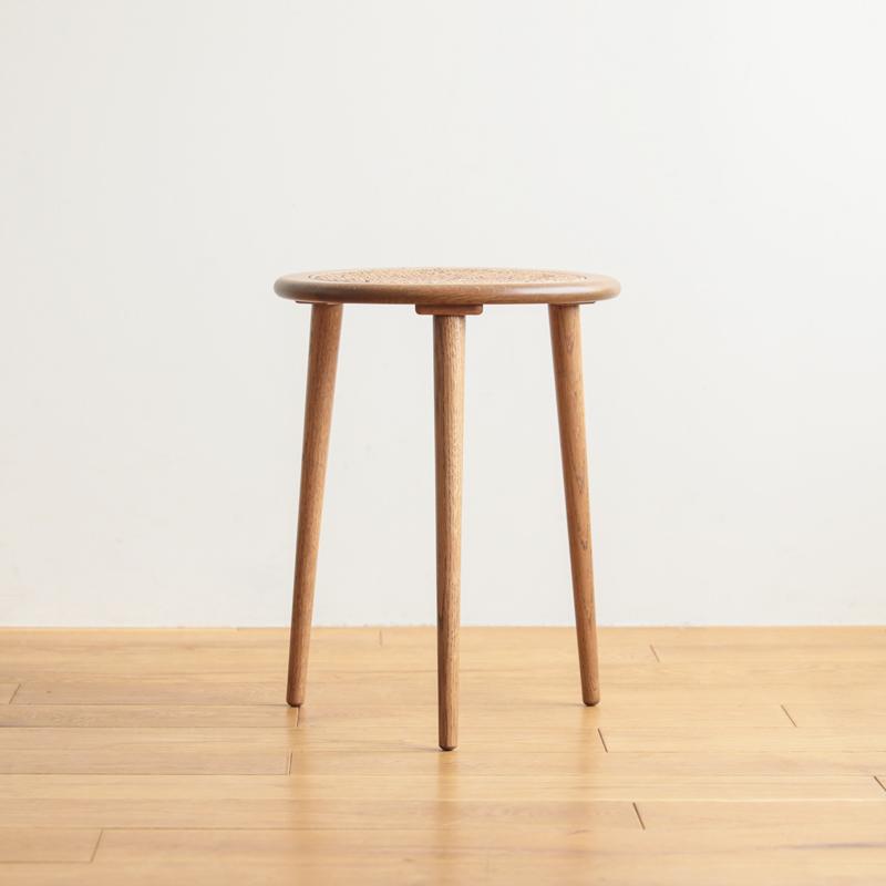 ネストテーブル RattanMix／BR テーブル 円形 木製 オーク 無垢材