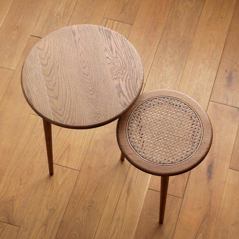 ネストテーブル RattanMix/BR テーブル 円形 木製 オーク 無垢 ネストテーブル RattanMix/BR テーブル 円形 木製 オーク 無垢