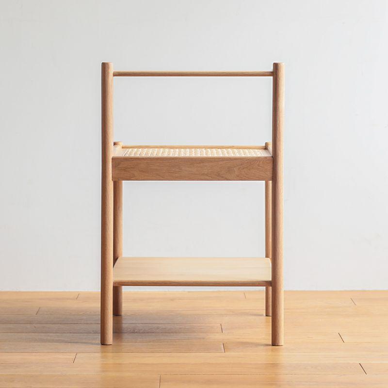 ナイトテーブル RattanMix／NA ベッドサイド ラック シェルフ 木製