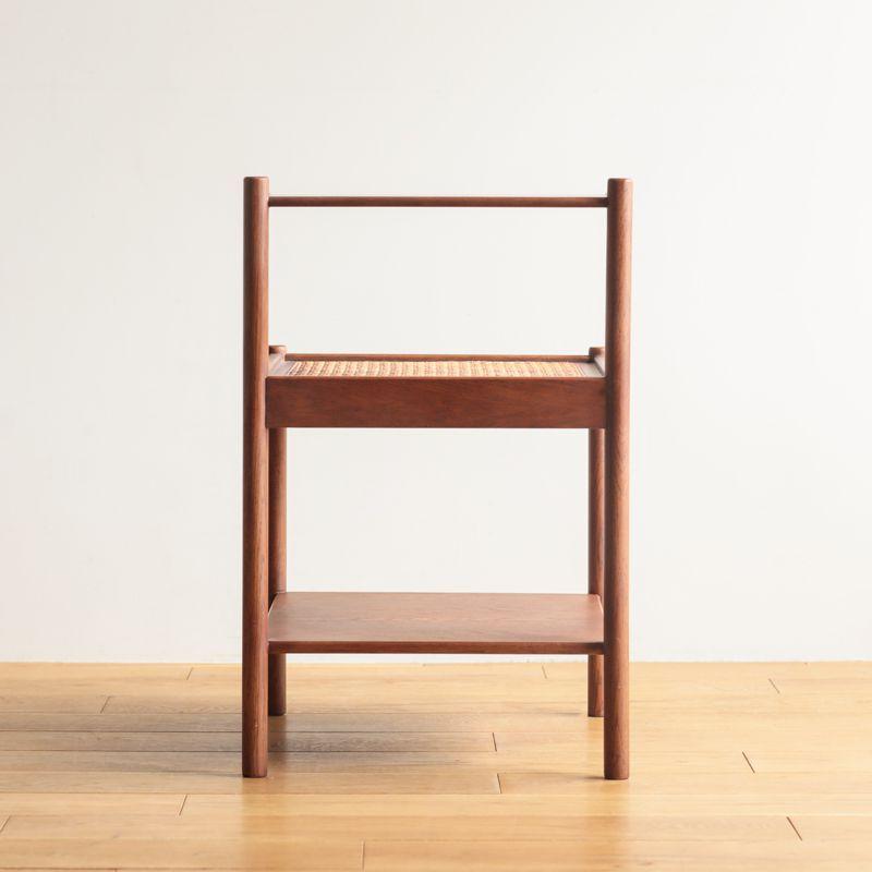 木製本棚 　ナイトテーブル ナチュラル ナイトテーブル RattanMix／RD ベッドサイド ラック シェルフ 木製